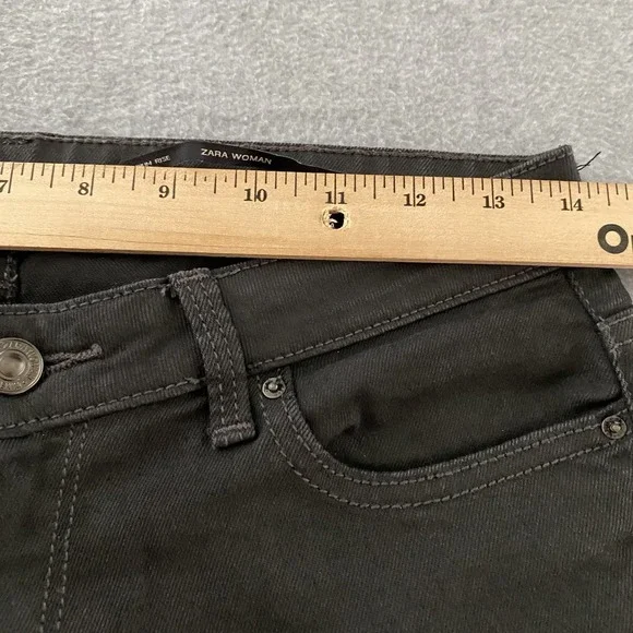 ZARA Jeans Womens 6 28w Black Skinny Pants Slim Fit Mid Rise Stretch Casual - Picture 4 of 12